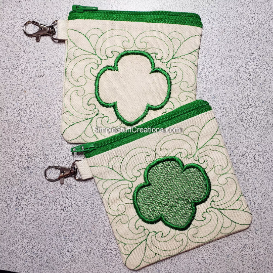 Scout Look Embroidered Zippered Pouch, Purse