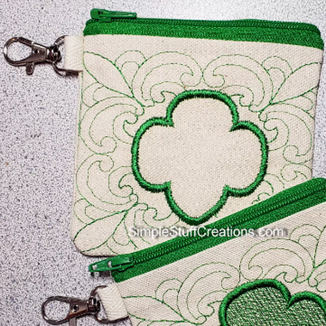 Scout Look Embroidered Zippered Pouch, Purse - Image 6