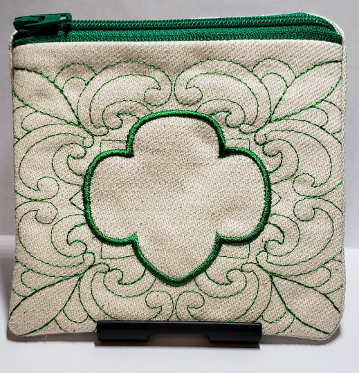 Scout Look Embroidered Zippered Pouch, Purse - Image 5
