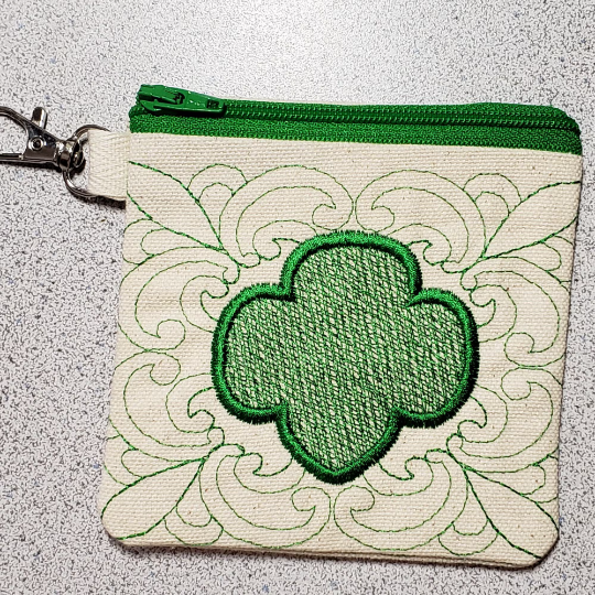 Scout Look Embroidered Zippered Pouch, Purse - Image 3