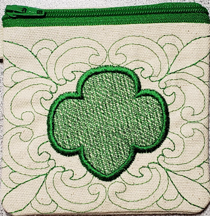 Scout Look Embroidered Zippered Pouch, Purse - Image 4
