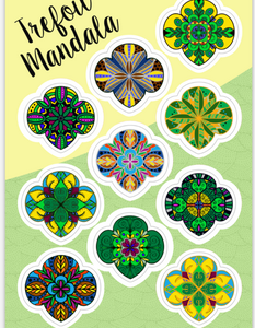 Trefoil Mandala Stickers (10 unique images) Journals, Planners, Scouts, Laptop, phone